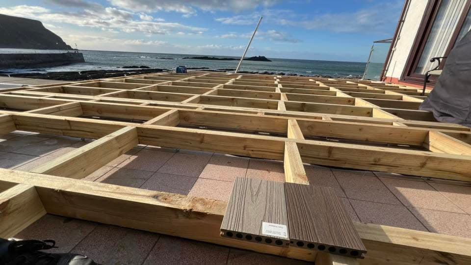 Deck and patio combination build