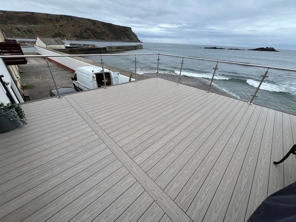 Raised decking with integrated planters