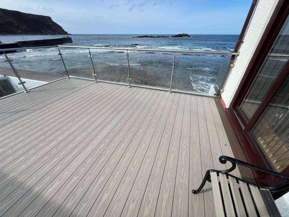 Raised decking with integrated planters