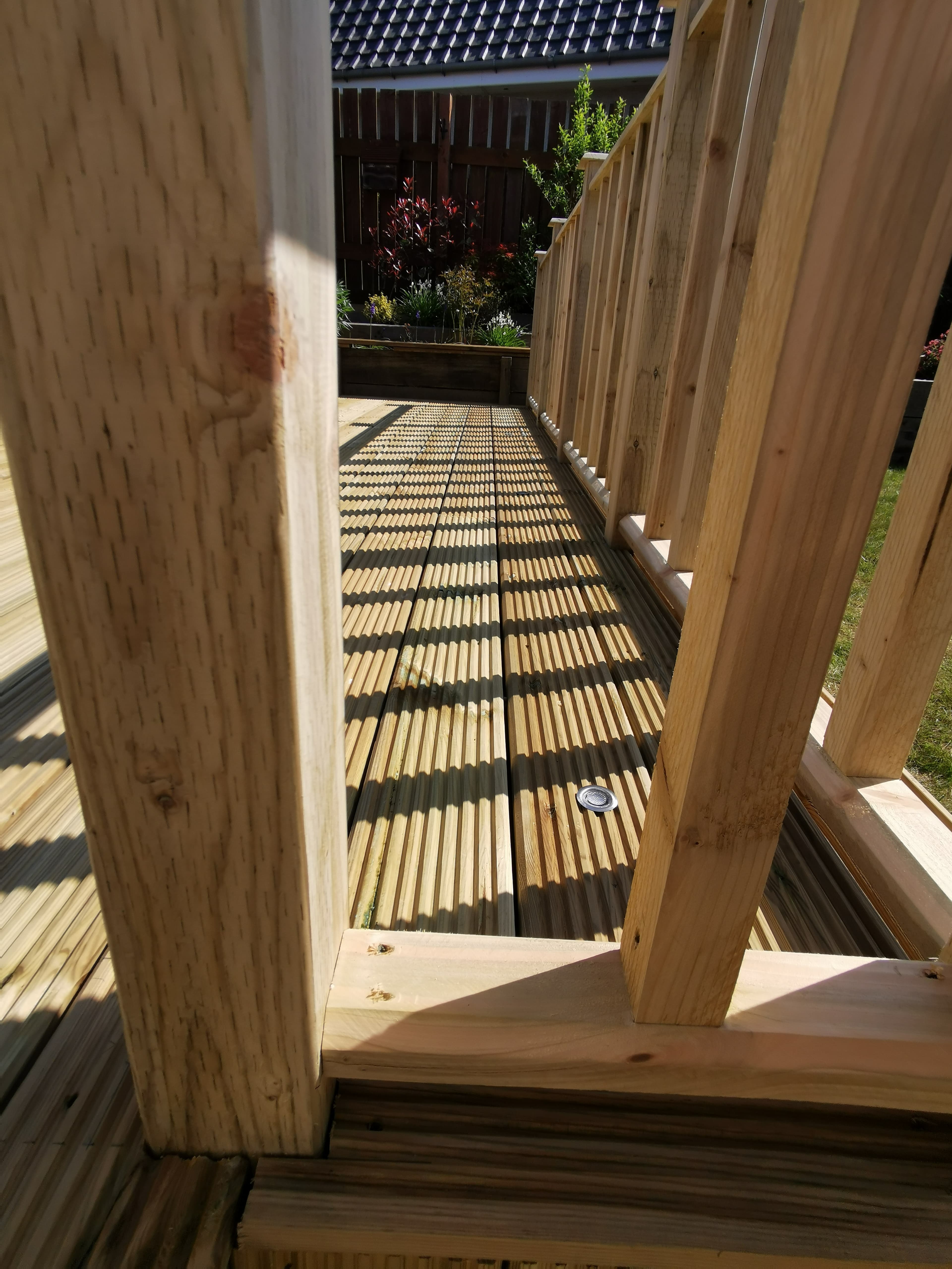 Premium decking installation with clean sightlines