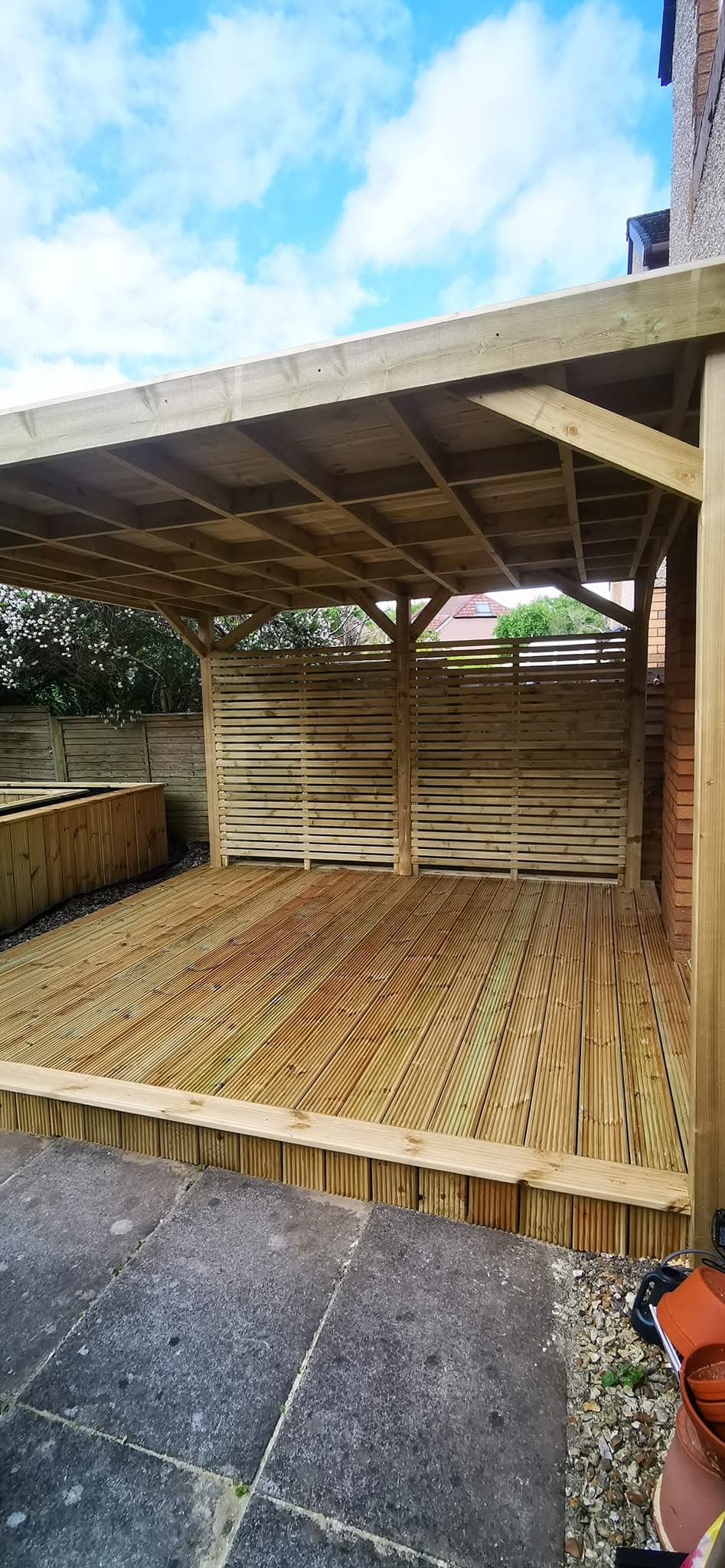 Premium decking installation with clean sightlines